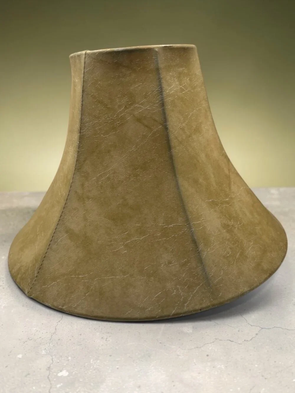 Vintage Beige Bell-Shaped Lamp Shade faux Leather  13